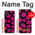 S2933 Pink Lips Kisses on Black Hülle Schutzhülle Taschen für Samsung Galaxy A71 5G [nur für A71 5G. NICHT für A71]