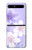 S2361 Purple White Flowers Hülle Schutzhülle Taschen für Samsung Galaxy Z Flip 5G