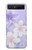S2361 Purple White Flowers Hülle Schutzhülle Taschen für Samsung Galaxy Z Flip 5G