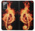 S0493 Music Note Burn Hülle Schutzhülle Taschen für Samsung Galaxy Note 20