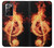 S0493 Music Note Burn Hülle Schutzhülle Taschen für Samsung Galaxy Note 20 Ultra, Ultra 5G