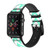 CA0199 Mint Chevron Zigzag Leather & Silicone Smart Watch Band Strap For Apple Watch iWatch