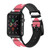 CA0207 Pink Black Chevron Zigzag Leather & Silicone Smart Watch Band Strap For Apple Watch iWatch