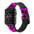 CA0208 Pink Leopard Pattern Leather & Silicone Smart Watch Band Strap For Apple Watch iWatch