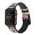 CA0265 Fashion Vintage Pattern Leather & Silicone Smart Watch Band Strap For Apple Watch iWatch