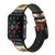 CA0470 Jukebox Music Playing Device Leather & Silicone Smart Watch Band Strap For Apple Watch iWatch