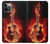 S0415 Fire Guitar Burn Hülle Schutzhülle Taschen für iPhone 12, iPhone 12 Pro