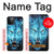 S0752 Blue Fire Grim Wolf Hülle Schutzhülle Taschen für iPhone 12, iPhone 12 Pro