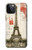 S2108 Eiffel Tower Paris Postcard Hülle Schutzhülle Taschen für iPhone 12, iPhone 12 Pro