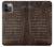 S2850 Brown Skin Alligator Graphic Printed Hülle Schutzhülle Taschen für iPhone 12, iPhone 12 Pro