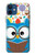 S2521 Cute Nerd Owl Cartoon Hülle Schutzhülle Taschen für iPhone 12 mini