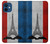 S2859 Vintage France Flag Eiffel Tower Hülle Schutzhülle Taschen für iPhone 12 mini