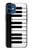 S3078 Black and White Piano Keyboard Hülle Schutzhülle Taschen für iPhone 12 mini