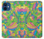S3273 Flower Line Art Pattern Hülle Schutzhülle Taschen für iPhone 12 mini