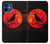 S3328 Crow Red Moon Hülle Schutzhülle Taschen für iPhone 12 mini
