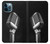 S1672 Retro Microphone Jazz Music Hülle Schutzhülle Taschen für iPhone 12 Pro Max