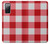S3535 Red Gingham Hülle Schutzhülle Taschen für Samsung Galaxy S20 FE