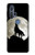 S1981 Wolf Howling at The Moon Hülle Schutzhülle Taschen für Motorola Edge+