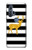 S2794 Black and White Striped Deer Gold Sparkles Hülle Schutzhülle Taschen für Motorola Edge+