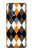 S3421 Black Orange White Argyle Plaid Hülle Schutzhülle Taschen für Motorola Edge+