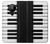 S3078 Black and White Piano Keyboard Hülle Schutzhülle Taschen für Nokia 5.3