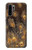 S3691 Gold Peacock Feather Hülle Schutzhülle Taschen für Huawei P30 Pro