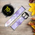 CA0282 Purple White Flowers Smart Watch Armband aus Leder und Silikon für Samsung Galaxy Watch, Gear, Active