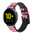 CA0519 Pink Rose Smart Watch Armband aus Leder und Silikon für Samsung Galaxy Watch, Gear, Active