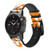 CA0254 Hawaiian Hibiscus Orange Pattern Smart Watch Armband aus Leder und Silikon für Garmin Smartwatch