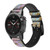 CA0845 Rainbow Gold Marble Smart Watch Armband aus Leder und Silikon für Garmin Smartwatch