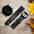 CA0182 Black Rose Smart Watch Armband aus Leder und Silikon für Fossil Smartwatch