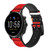 CA0611 Red Cassette Recorder Graphic Smart Watch Armband aus Leder und Silikon für Fossil Smartwatch