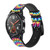 CA0592 Colorful Psychedelic Smart Watch Armband aus Leder und Silikon für Wristwatch Smartwatch