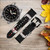 CA0813 Vampire Teeth Bloodstain Smart Watch Armband aus Leder und Silikon für Wristwatch Smartwatch