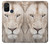 S2399 White Lion Face Hülle Schutzhülle Taschen für OnePlus Nord N10 5G