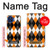 S3421 Black Orange White Argyle Plaid Hülle Schutzhülle Taschen für Motorola One 5G