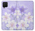 S2361 Purple White Flowers Hülle Schutzhülle Taschen für Samsung Galaxy A42 5G