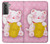 S3025 Pink Maneki Neko Lucky Cat Hülle Schutzhülle Taschen für Samsung Galaxy S21 5G