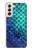 S3047 Green Mermaid Fish Scale Hülle Schutzhülle Taschen für Samsung Galaxy S21 5G