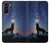 S3555 Wolf Howling Million Star Hülle Schutzhülle Taschen für Samsung Galaxy S21 Plus 5G, Galaxy S21+ 5G