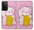 S3025 Pink Maneki Neko Lucky Cat Hülle Schutzhülle Taschen für Samsung Galaxy S21 Ultra 5G