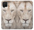 S2399 White Lion Face Hülle Schutzhülle Taschen für Samsung Galaxy A12
