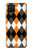 S3421 Black Orange White Argyle Plaid Hülle Schutzhülle Taschen für Samsung Galaxy A12