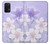 S2361 Purple White Flowers Hülle Schutzhülle Taschen für Samsung Galaxy A32 5G