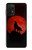S2955 Wolf Howling Red Moon Hülle Schutzhülle Taschen für Samsung Galaxy A32 5G