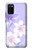 S2361 Purple White Flowers Hülle Schutzhülle Taschen für Samsung Galaxy A02s, Galaxy M02s