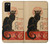 S2739 Chat Noir Black Cat Vintage Hülle Schutzhülle Taschen für Samsung Galaxy A02s, Galaxy M02s