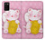 S3025 Pink Maneki Neko Lucky Cat Hülle Schutzhülle Taschen für Samsung Galaxy A02s, Galaxy M02s
