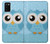 S3029 Cute Blue Owl Hülle Schutzhülle Taschen für Samsung Galaxy A02s, Galaxy M02s