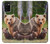 S3558 Bear Family Hülle Schutzhülle Taschen für Samsung Galaxy A02s, Galaxy M02s